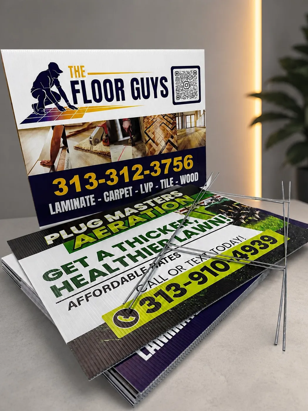 Floor Guys & Plug Masters – Yard signs