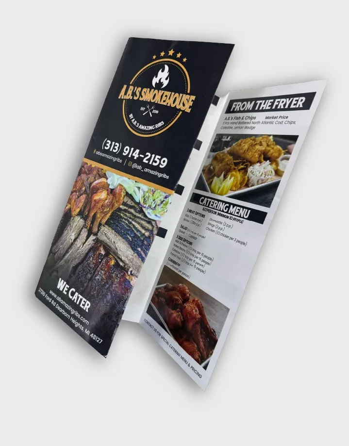 AB's Smokehouse – Brochure menu