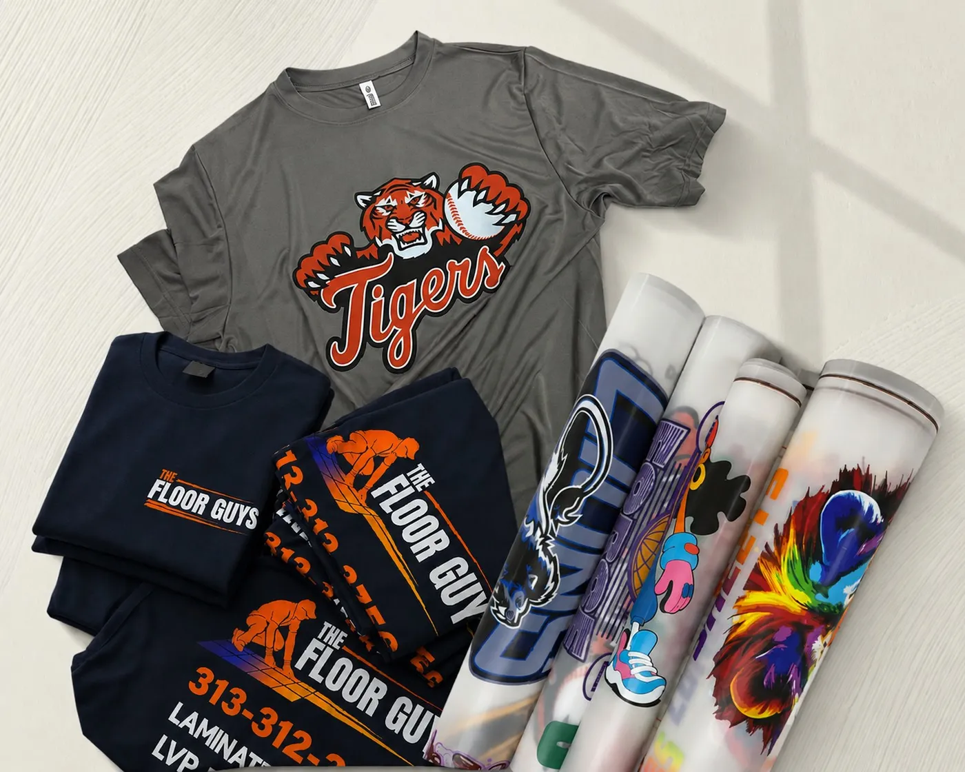 Tigers & Floor Guys – Shirts and DTF transfers