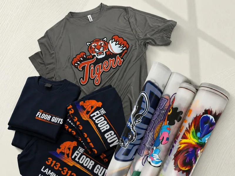Custom printed shirts and DTF transfers