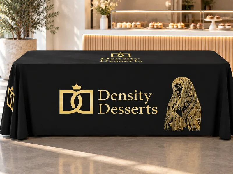 Density Desserts fitted table cover