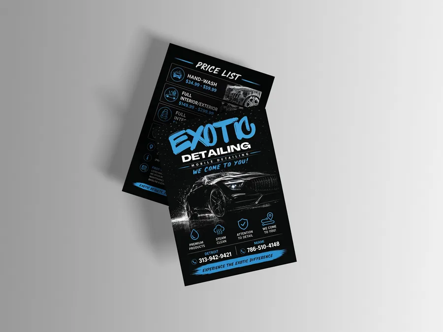 Exotic Detailing flyers