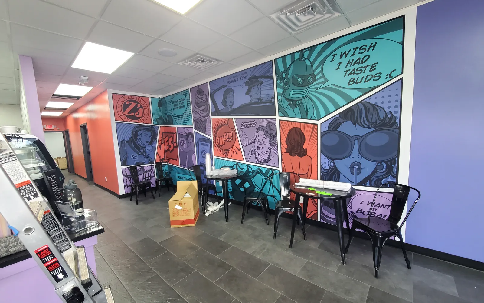 Z's comic-style wall wrap